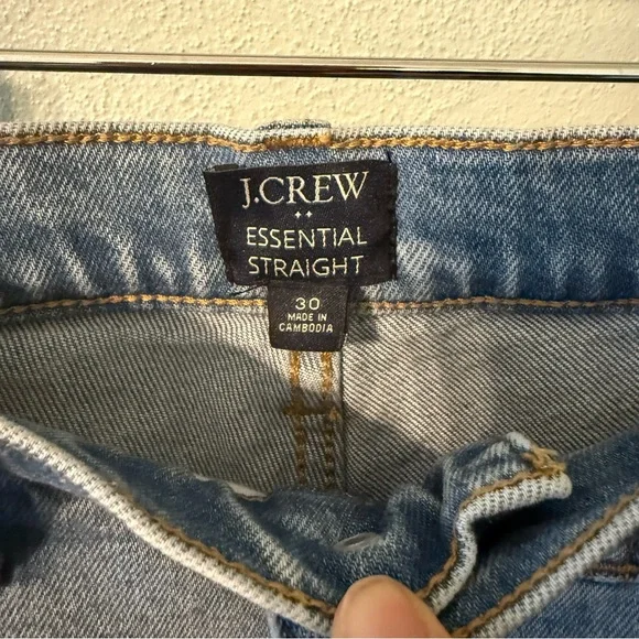 J. Crew Essential Straight Women's Jeans Light Size 30 Frayed Hem High Rise - Picture 3 of 11
